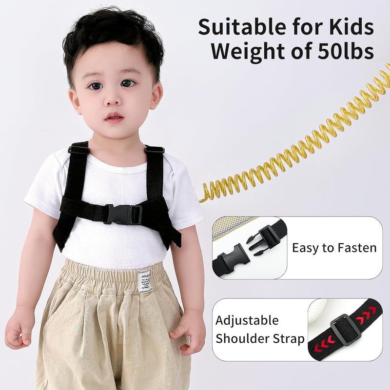 bearcouple Toddler Leashes + Anti Lost Wrist Link for Kids, 4 in 1 Kid Harness Backpack Leash for Girls Boys, Kids Anti Lost Leash Cute Baby Harness Belt Strap Foldable Children Safety Leash for ZooPark Travel - Image 3